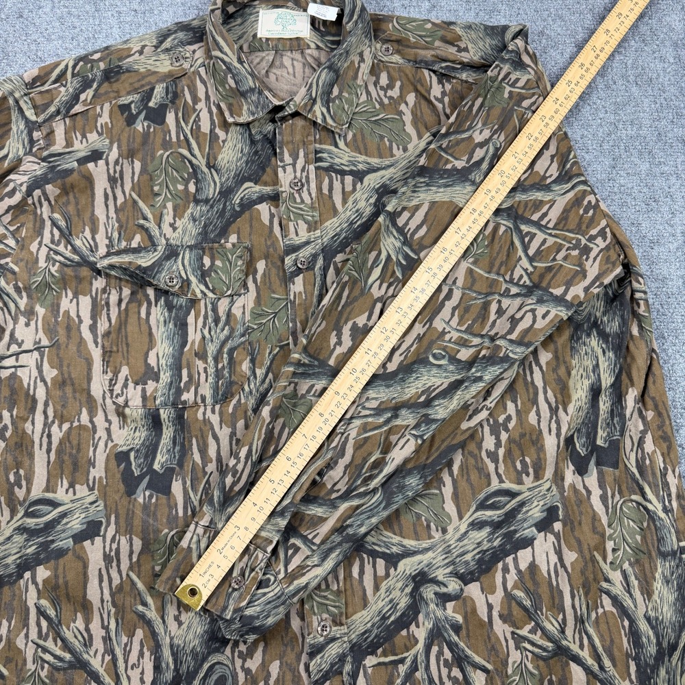 Vintage 80s‎ Mossy Oak Foliage Camo Button Down 2XL Hunting Shirt Made in USA - Picture 7 of 7